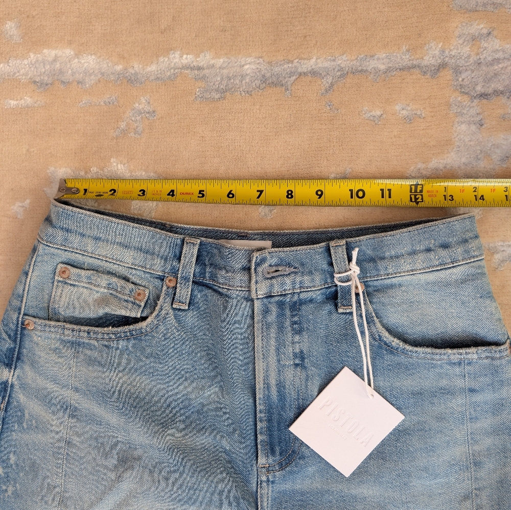 Pistola Eli High Rise barrel Leg Blue Jeans Size 28 - Picture 3 of 7